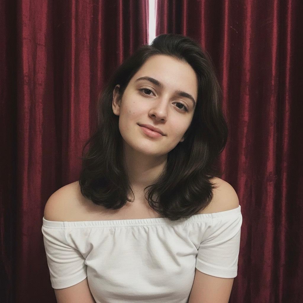 An indoor portrait taken in front of red curtains, used as a visual section for the Escort Service in Dwarka Delhi and Dwarka Call Girl Number information page.